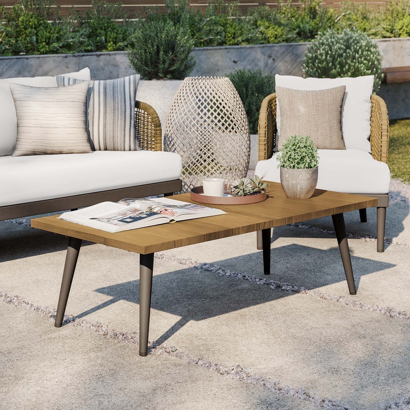 Meadow Outdoor Patio Teak Wood Coffee Table By Modway - EEI-4992