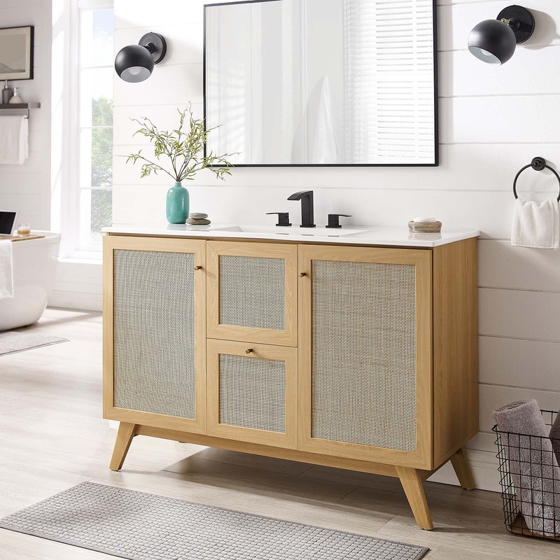 Soma 48 Single or Double Sink Compatible Bathroom Vanity Cabinet (Sink Basin Not Included) By Modway - EEI-6589