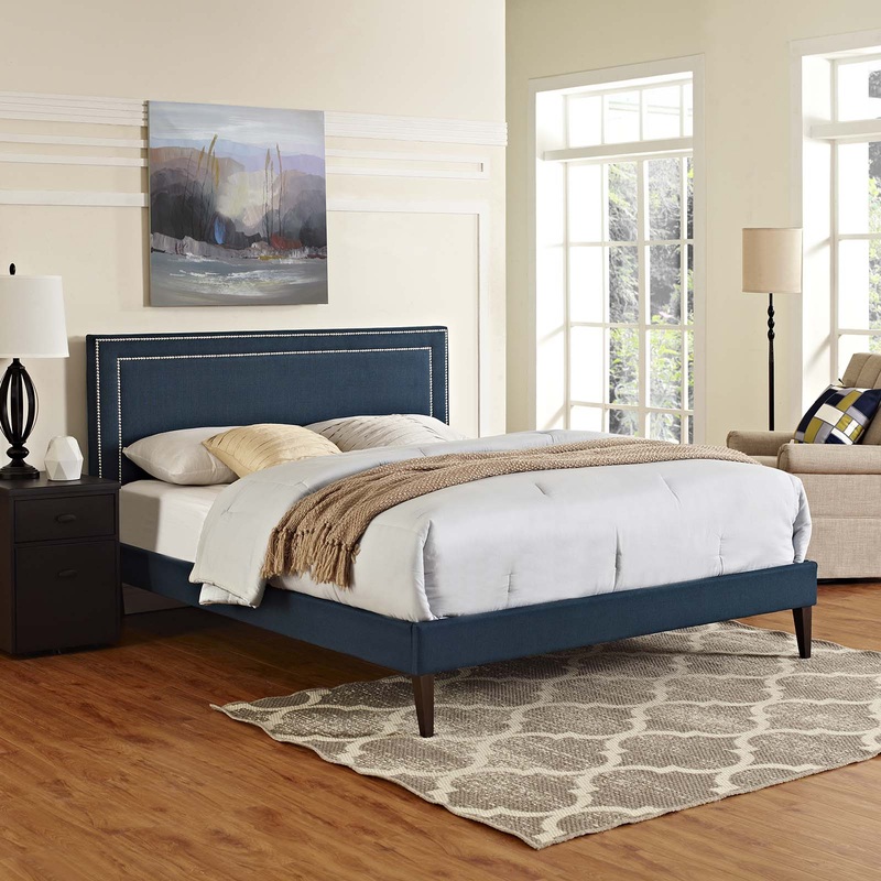 Virginia King Fabric Platform Bed with Squared Tapered Legs By Modway - MOD-5925