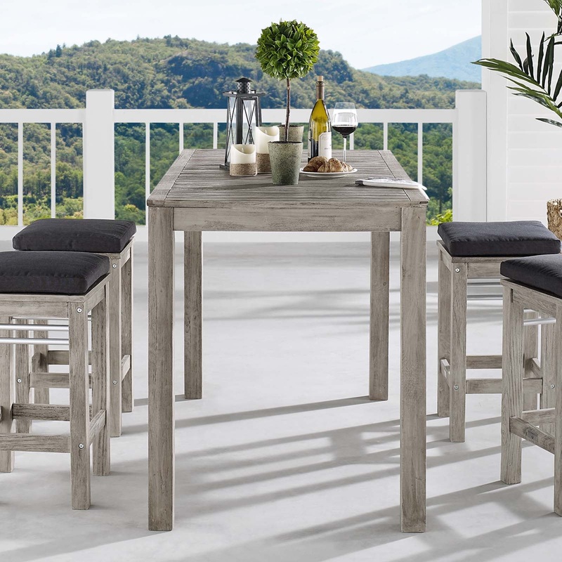 Wiscasset 59" Outdoor Patio Acacia Wood Bar Table By Modway - EEI-3686