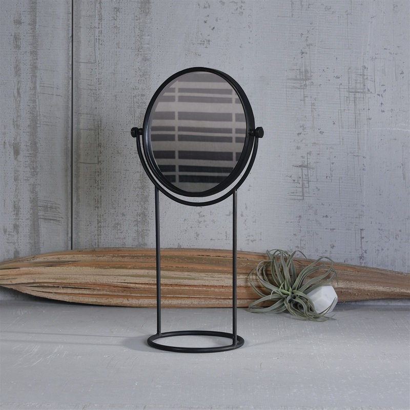 Archer Round Swiveling Mirror - Black By HomArt
