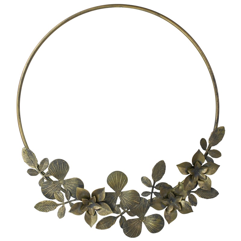 Astoria Floral Wreath, Metal Set Of 2 By HomArt