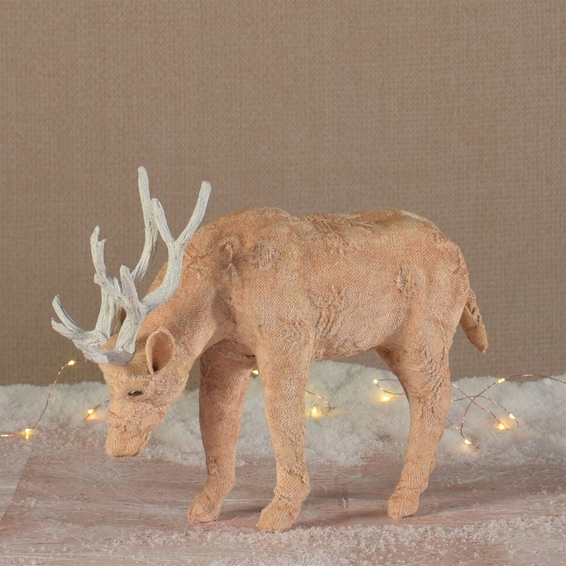 Blush Stag Grazing - Small - Stonewashed Pink Set Of 4 By HomArt