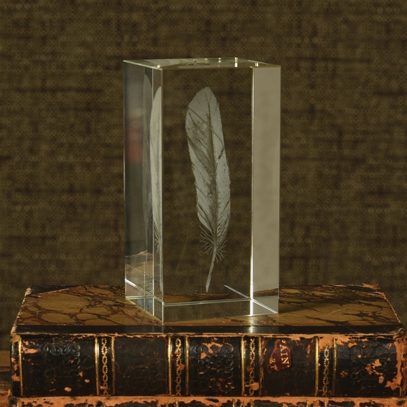 Glass Hologram - Feather Set Of 2 By HomArt