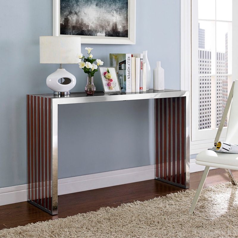 Gridiron Wood Inlay Console Table By Modway - EEI-1431