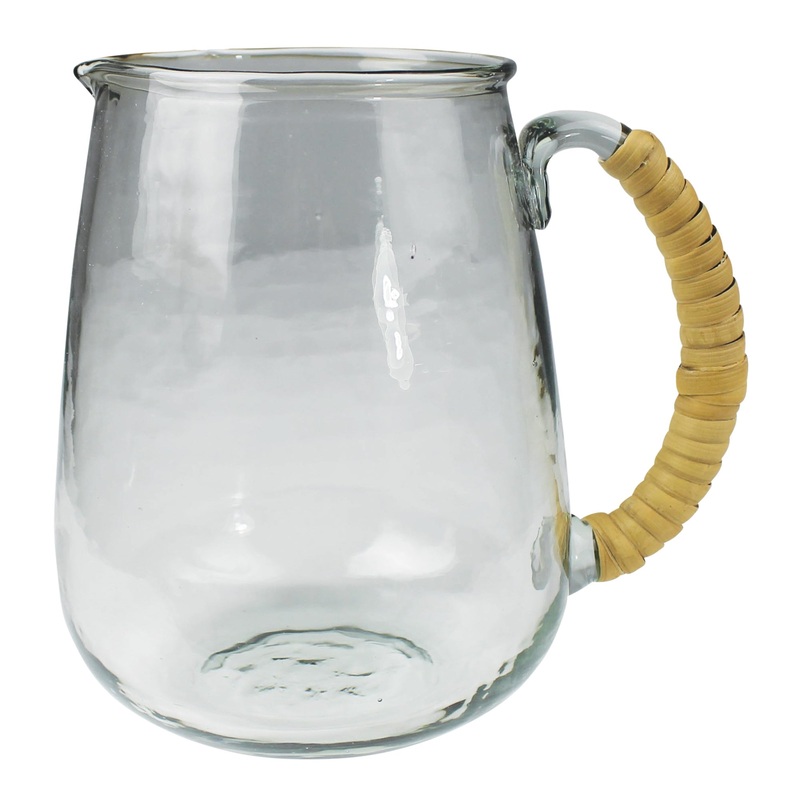 Reed Pitcher with Rattan Handle Set Of 2 By HomArt