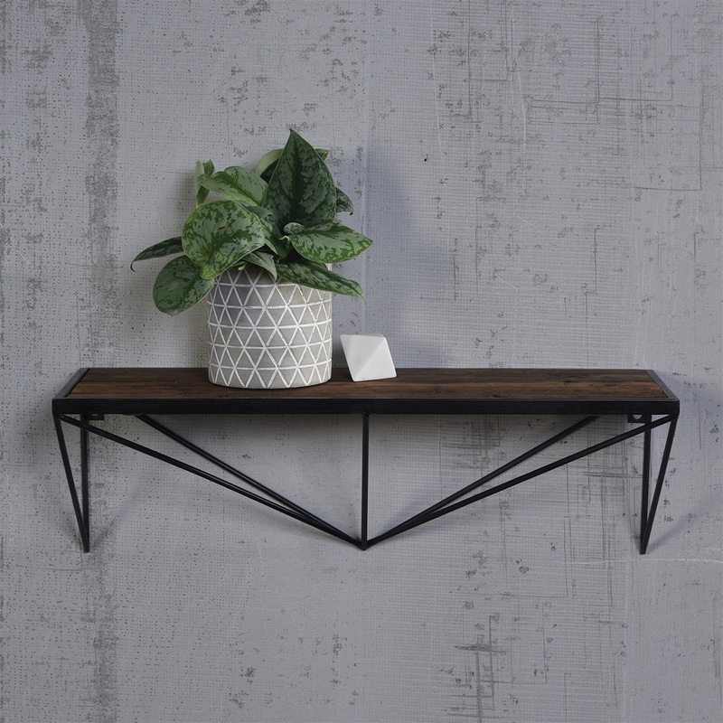 Russell Shelf, Wood and Iron Set Of 3 By HomArt