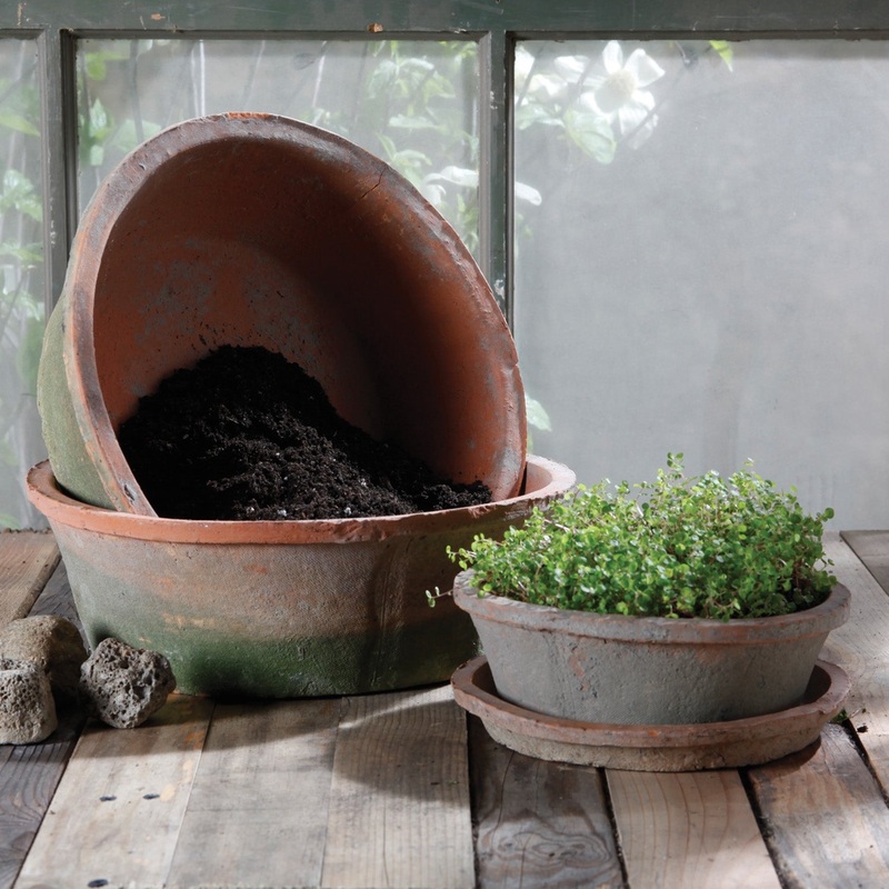 Rustic Terra Cotta Bulb Pot - Large - Antique Red Set Of 2 By HomArt