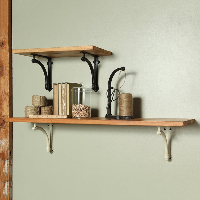 Williamsburg Shelf - 18 in - Antique Black Set Of 2 By HomArt