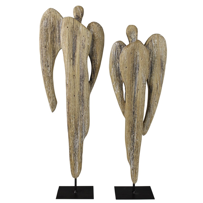 Angels, Wood - Lrg, Set of 2 By HomArt