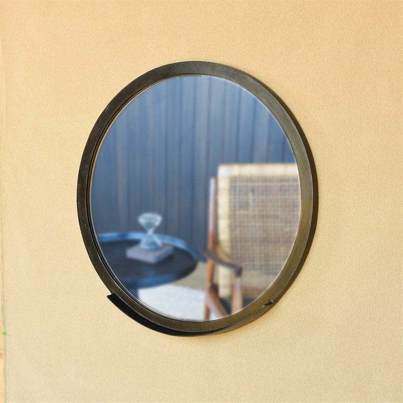 Ansel Mirror with Ledge, Bronze By HomArt