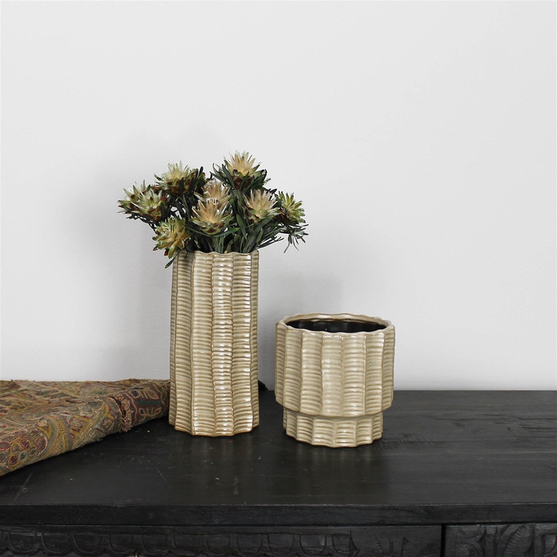 Belize Cachepot, Ceramic Set Of 2 By HomArt