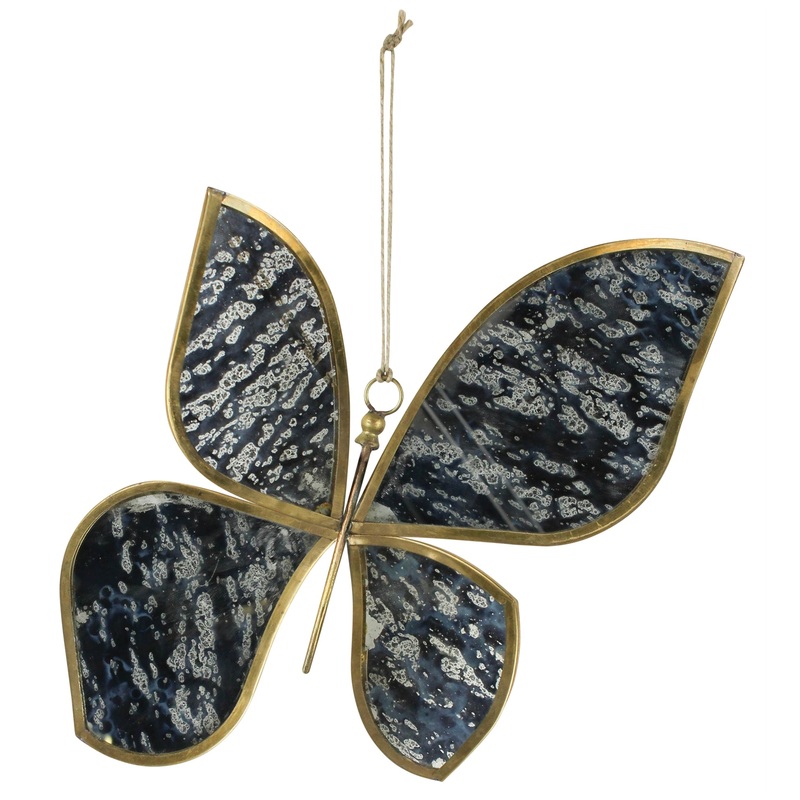 Butterfly, Leaded Glass Set Of 2 By HomArt