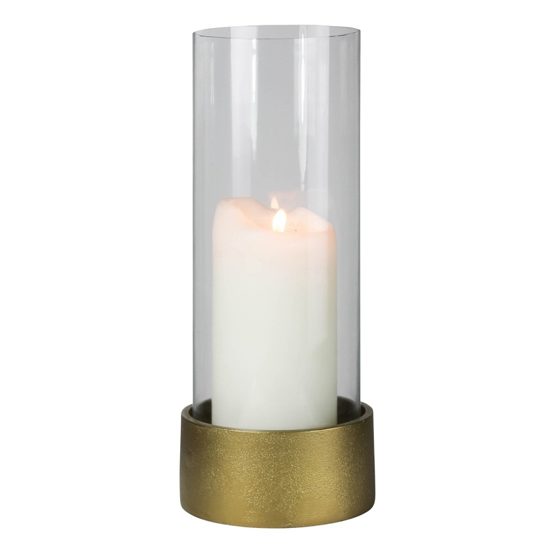 Cadet Hurricane with Base, Brass Set Of 2 By HomArt