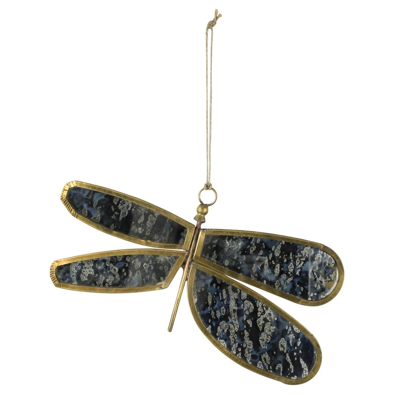 Dragonfly, Leaded Glass Set Of 2 By HomArt