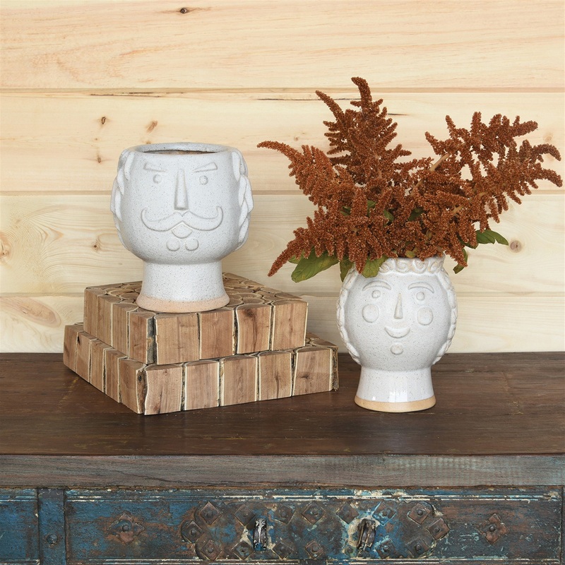 Duke Cachepot, Ceramic - White Set Of 3 By HomArt
