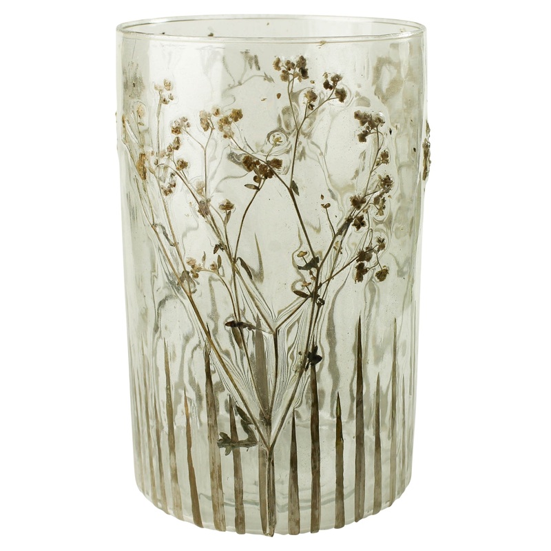 Enameled Prairie Grass Hurricane - Large Set Of 2 By HomArt