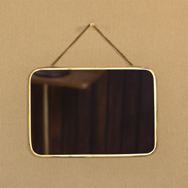 Estelle Mirror, Brass - Horizontal Rectangle By HomArt
