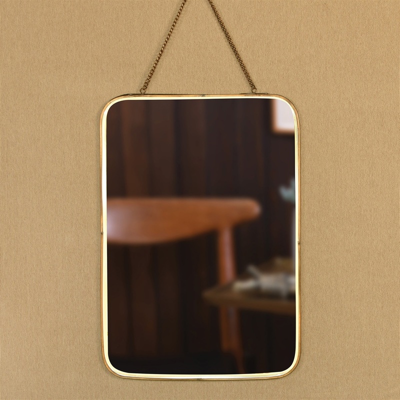 Estelle Mirror, Brass - Vertical Rectangle By HomArt