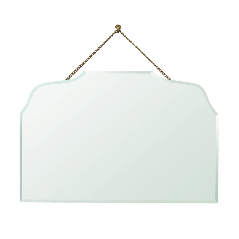 Farrah Beveled Mirror, Brass - Horizontal Rectangle By HomArt