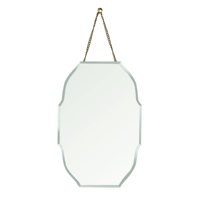 Farrah Beveled Mirror, Brass - Oval By HomArt