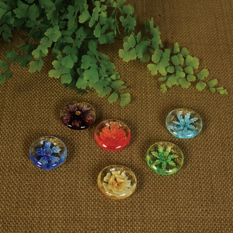 Glass Enclave Flowers, Bag of 6 Assorted Set Of 2 By HomArt