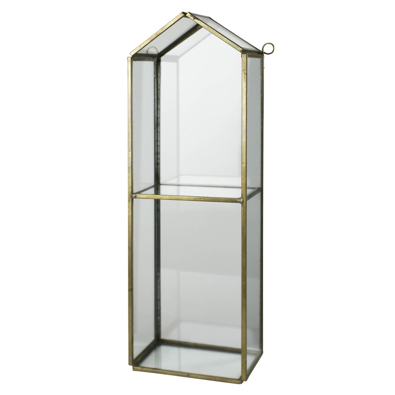 House Shelf - 2 Story, Brass Set Of 2 By HomArt