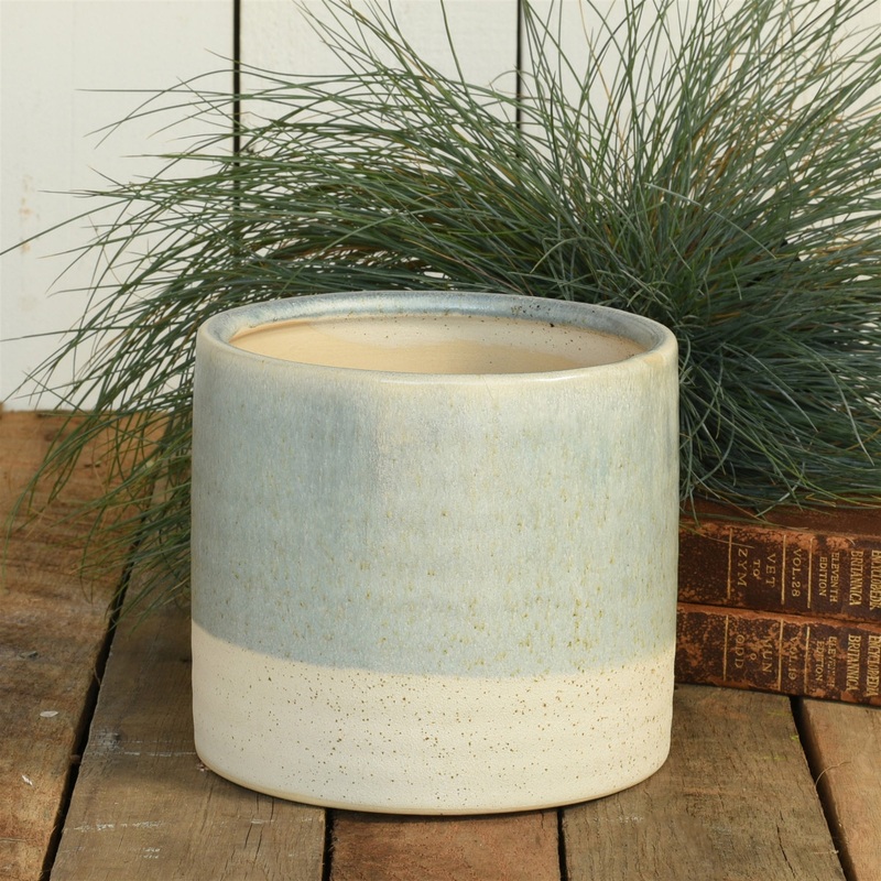 Isle Cachepot, Ceramic - Large - Light Blue Set Of 2 By HomArt