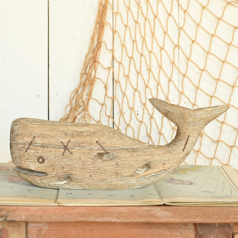 Kelso Wood Sperm Whale - Small - Natural Wood Set Of 2 By HomArt