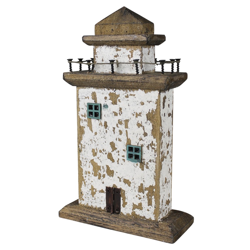 Lighthouse, Wood - White Set Of 2 By HomArt