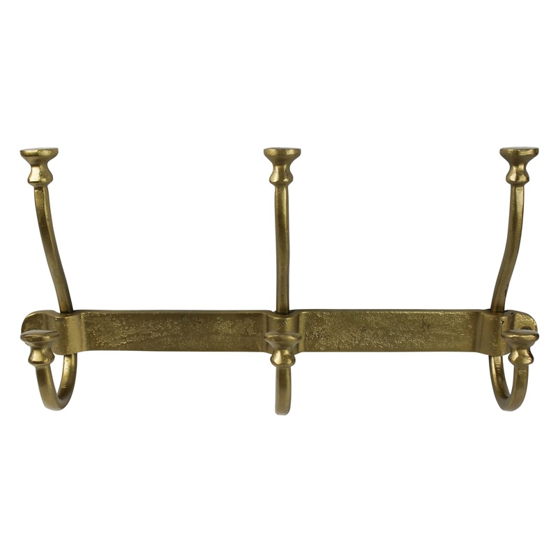 Murphy Hook Rail - 3, Brass Set Of 2 By HomArt