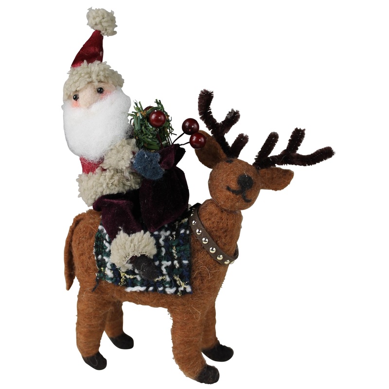 Santa on Deer, Felt - Right Set Of 3 By HomArt
