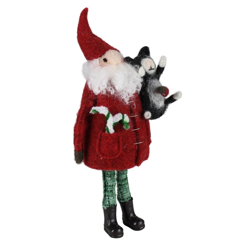 Santa with Dog, Felt Set Of 2 By HomArt