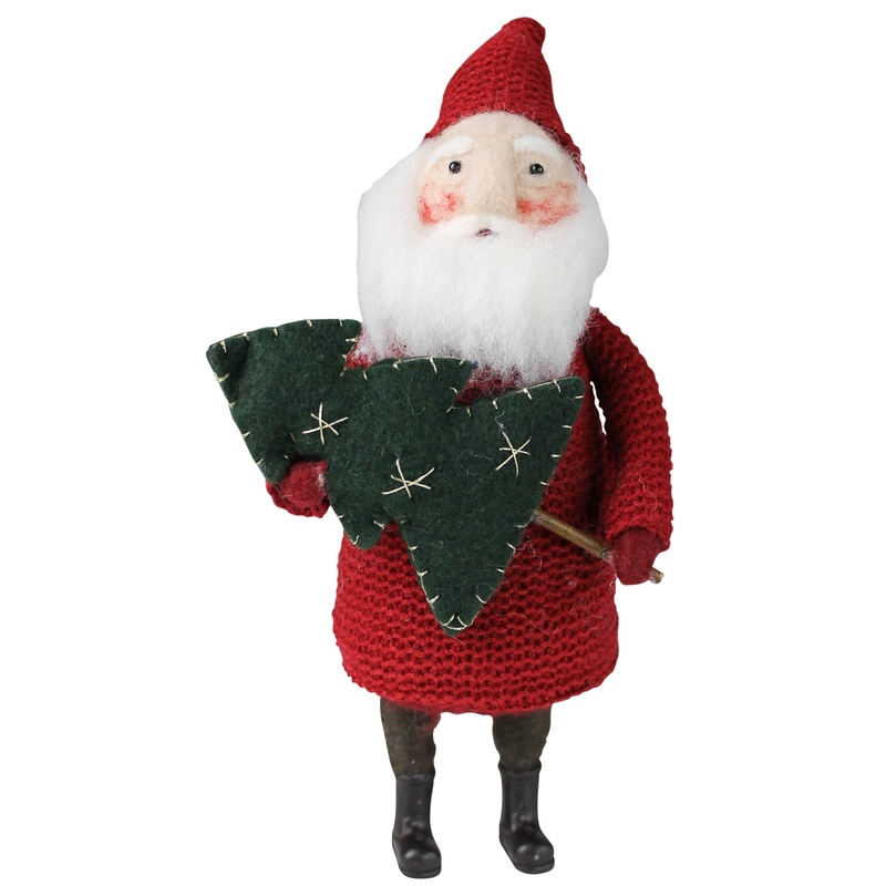 Santa with Tree, Felt Set Of 2 By HomArt