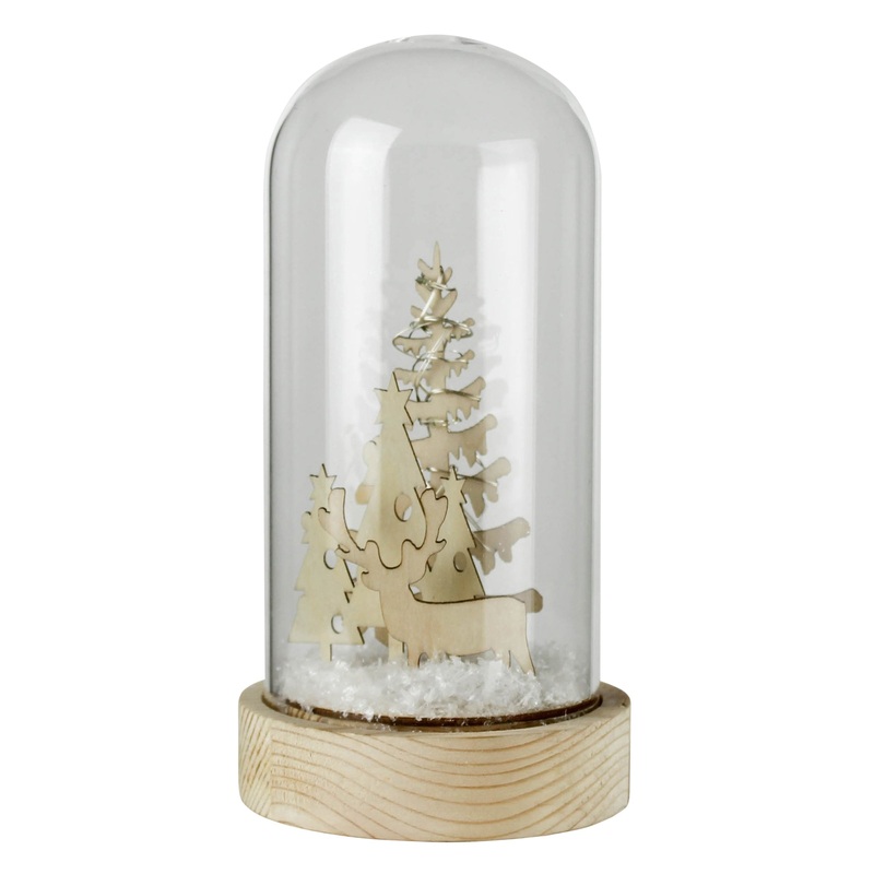 Snowglobe, Glass & Wood - Large Set Of 2 By HomArt