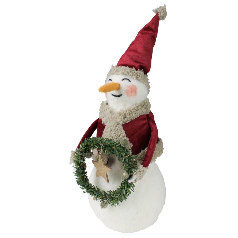 Snowman with Wreath, Felt Set Of 2 By HomArt