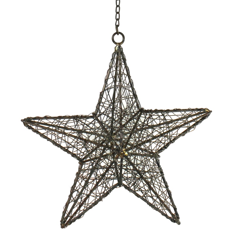 Wire Star - Medium, Rust Set Of 4 By HomArt
