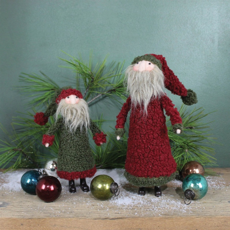 Wooly Santa, Felt - Large Set Of 2 By HomArt