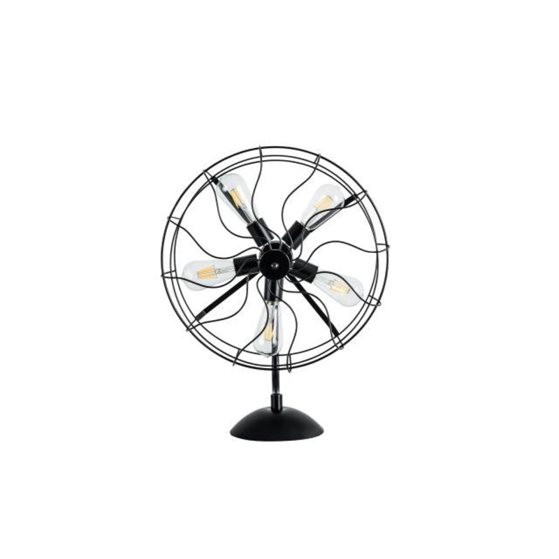 Black Industrial Fan Design Metal Table Lamp By Homeroots