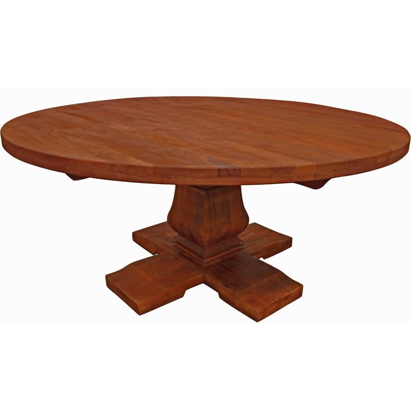 Brown Rounded Solid Wood Dining Table By Homeroots