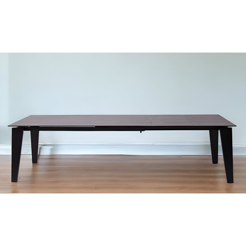Gray And Black Ceramic And Solid Wood Drop Leaf Dining Table By Homeroots