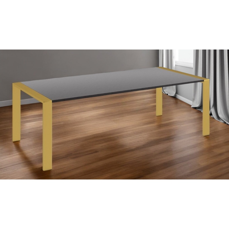Gray And Brass Stainless Steel Dining Table By Homeroots