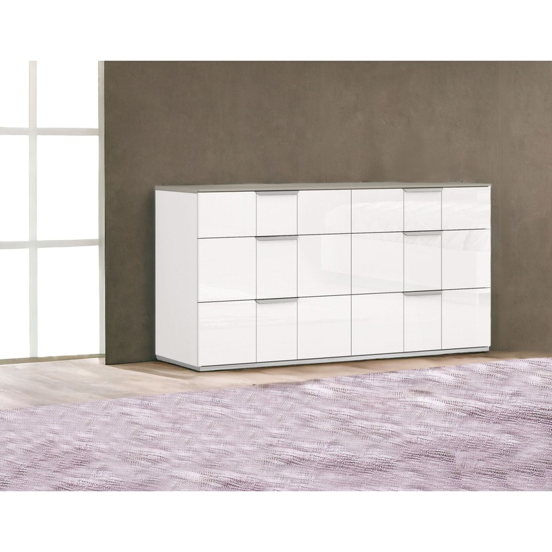 White Six Drawer Double Dresser By Homeroots