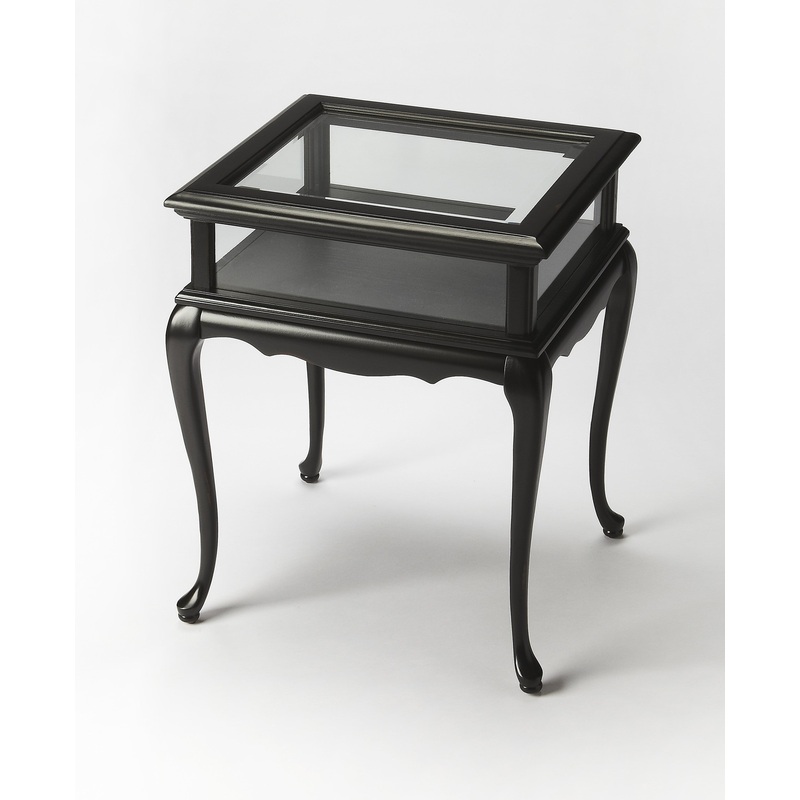 Black Glass End Table By Homeroots