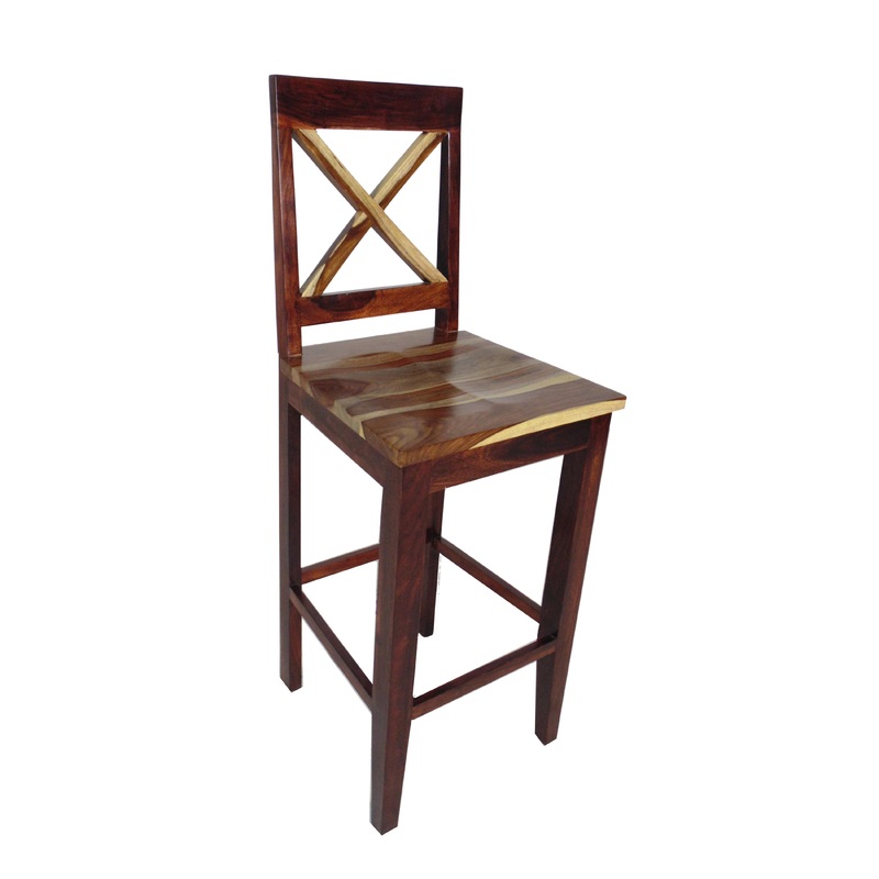 Brown Solid Wood Bar Height Bar Chair By Homeroots