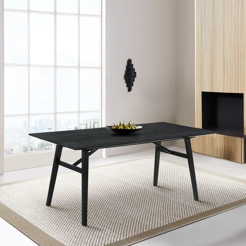 Channell Wood Dining Table in Black Finish By Armen Living