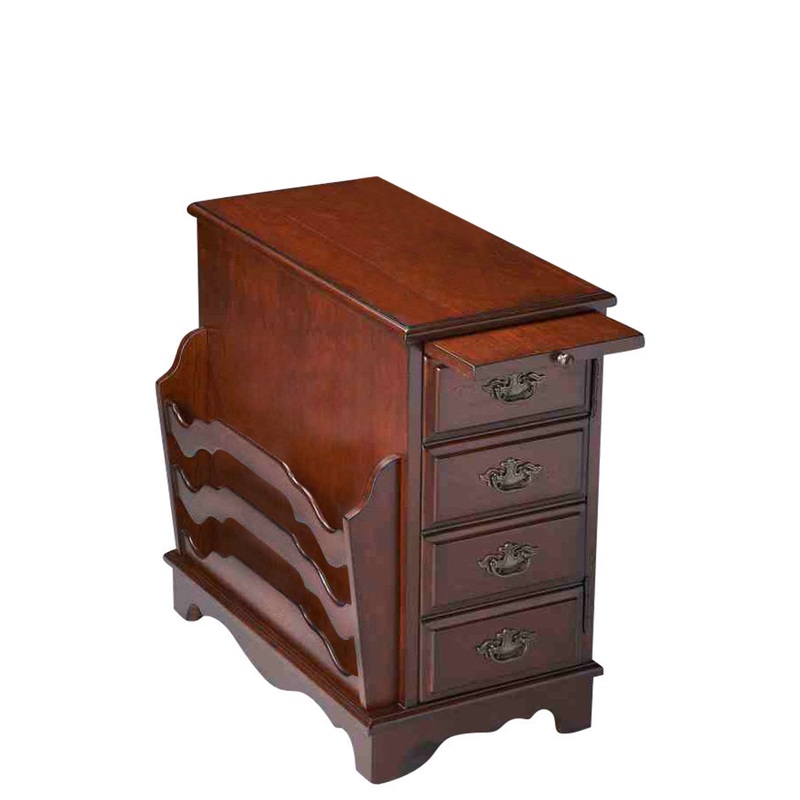 Dark Brown Manufactured Wood Rectangular End Table With Four Drawers By Homeroots