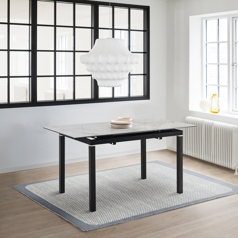 Giana Extendable Dining Table in Stone and Metal By Armen Living