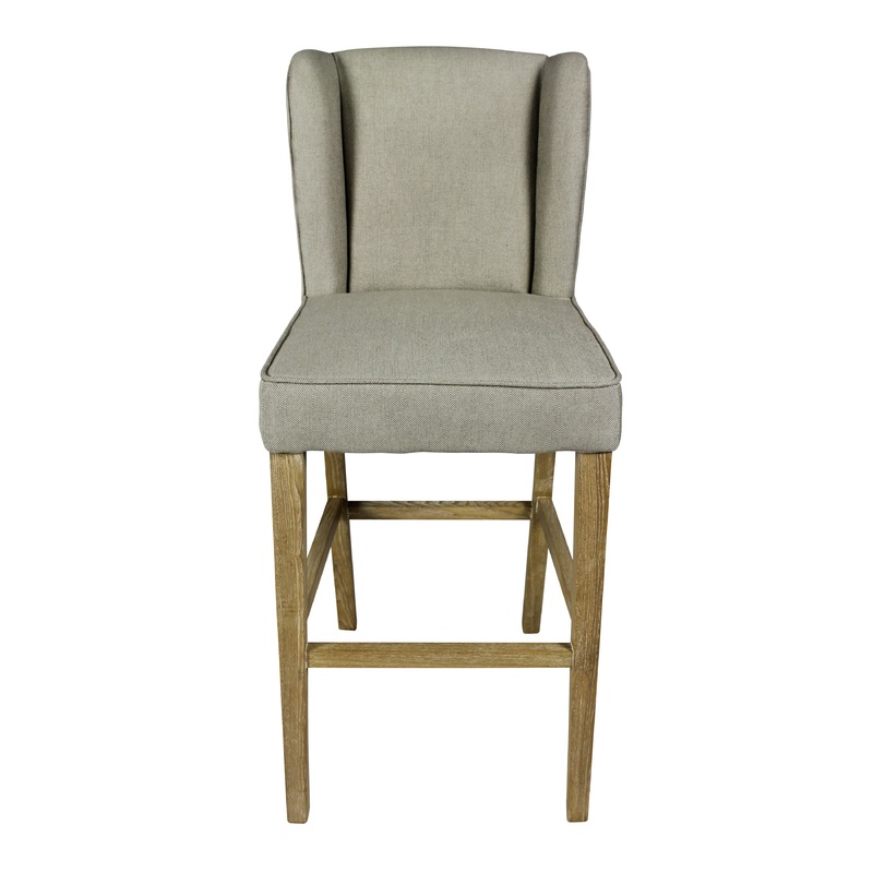 Gray And Brown Solid Wood Bar Height Bar Chair By Homeroots