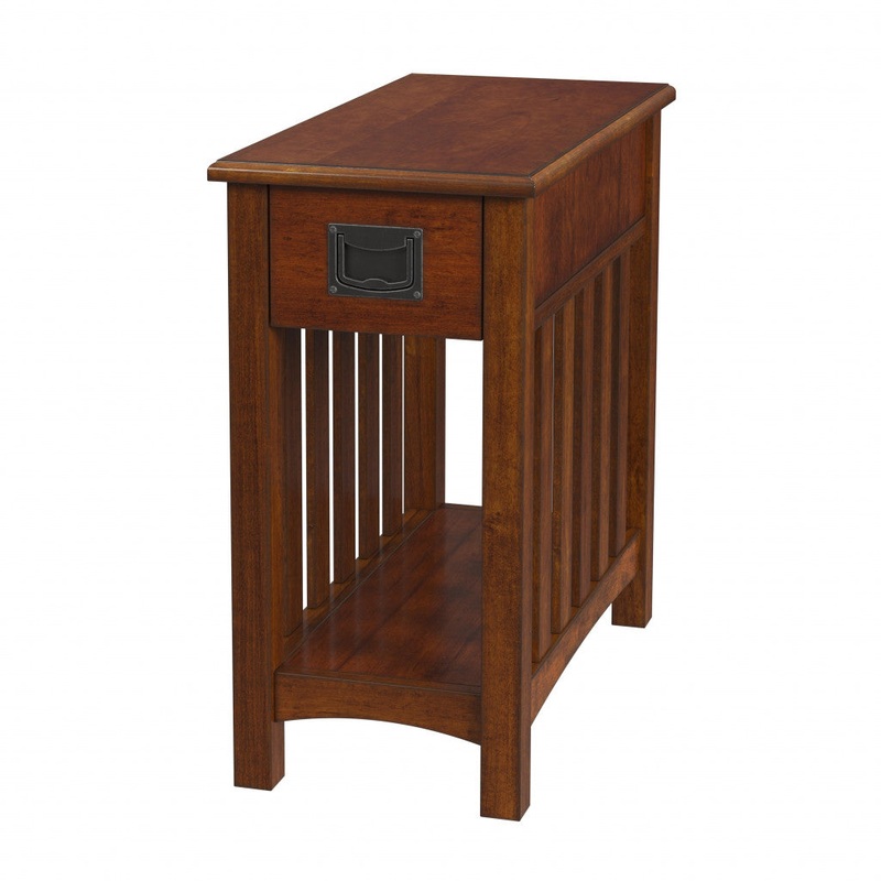 Light Brown Manufactured Wood Rectangular End Table With Drawer And Shelf By Homeroots